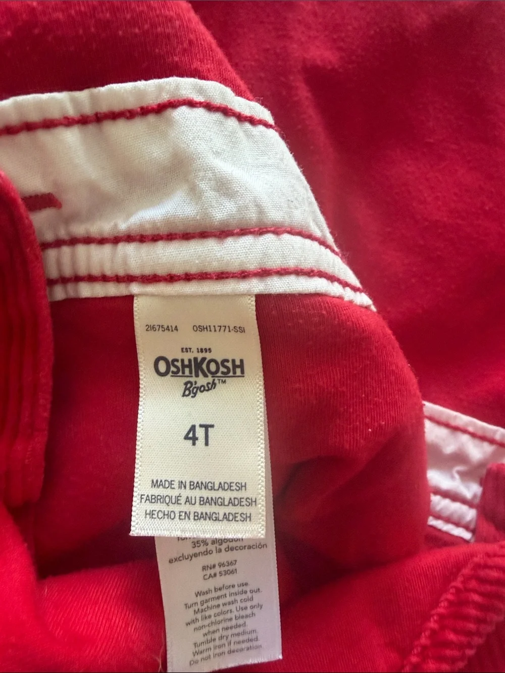 OshKosh B'gosh Kids Corduroy Overalls Trio — Cream, Navy & Red